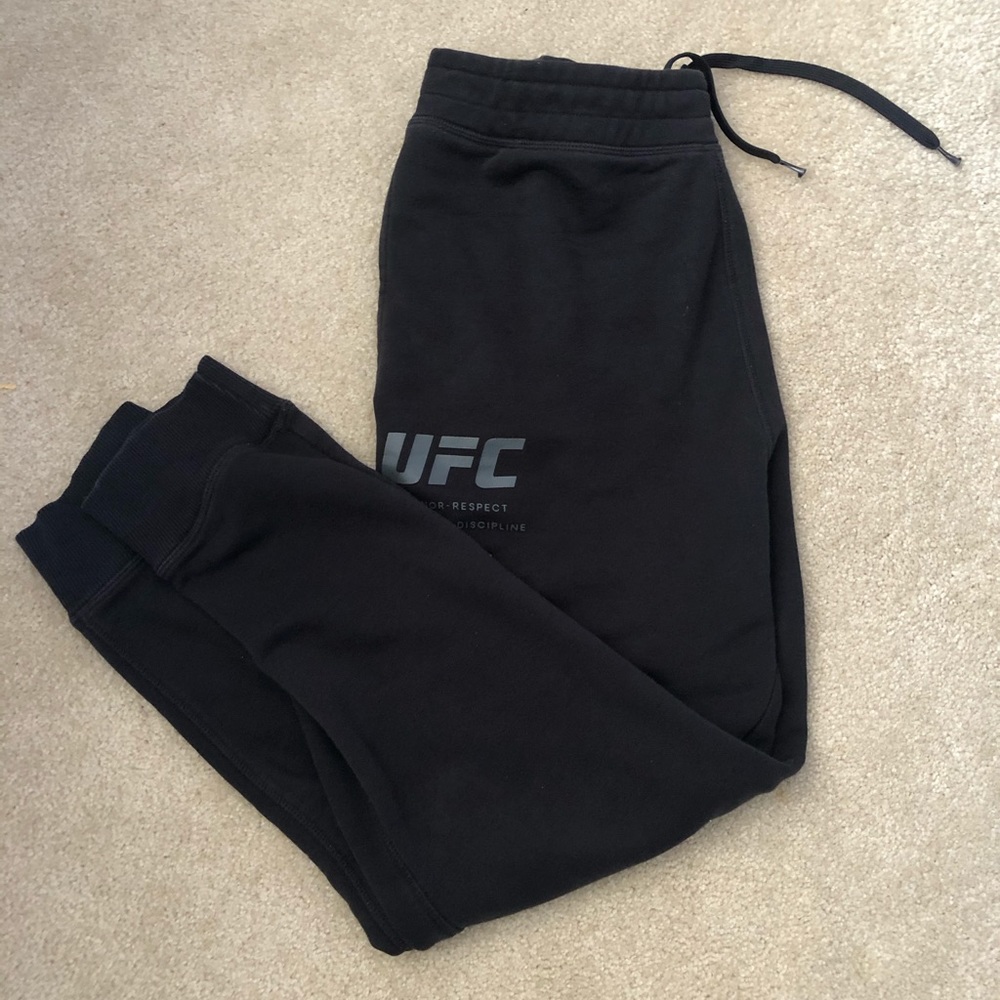 Black Reebok sweatpants